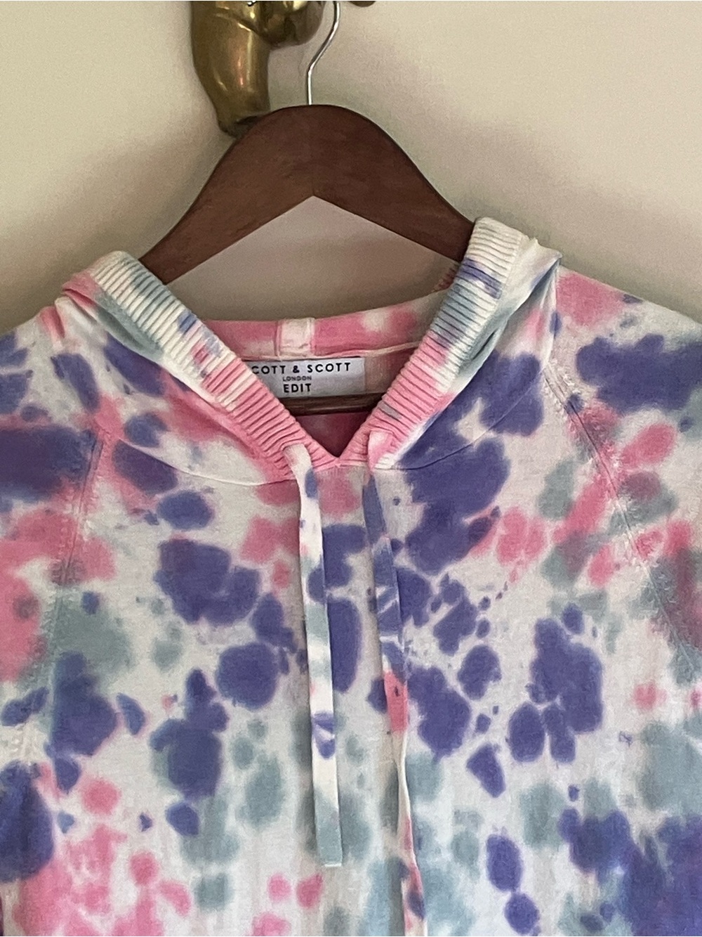 Scott and Scott London Silk and Cotton Tie-Dye Hoodie Pullover Sweatshirt - Picture 3 of 5